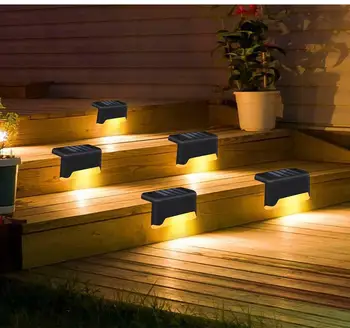 

4pcs LED Solar Stairs Lights Outdoor Waterproof Garden Pathway Courtyard Patio Steps Fence Lamps