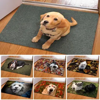 

Cute Pet Dog Print Rectangle Bedroom Kitchen Anti-Slip Doormat Modern Home Decor Home Textile
