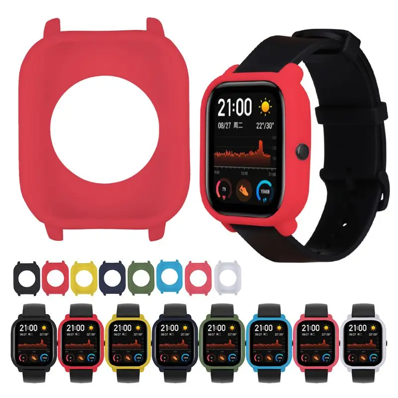 Soft Silicone Protective Case Cover Screen Protector for Huami Amazfit GTS Watch |