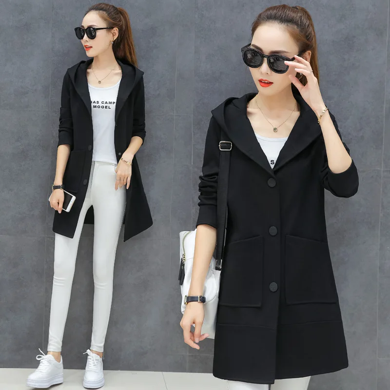

Cropped Jacket WOMEN'S Dress Thin 2019 Spring And Autumn New Style Korean-style Loose-Fit Mid-length BF Harajuku Jacket Long Sle