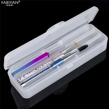 Двухслойное хранение для принадлежностей для дизайна ногтей Чехол Контейнер Органайзер Дисплей пустая коробка Стразы Кисть ручка инструмент пластиковый контейнер для маникюрных принадлежностей