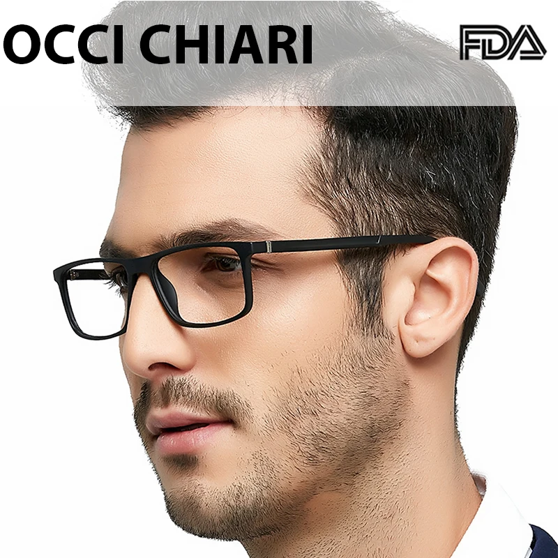 

OCCI CHIARI Spectacle Frame Men TR90 Anti-blue Light Optical Glasses Spring Hinge Clear Lens Ultralight Prescription Eyeglasses