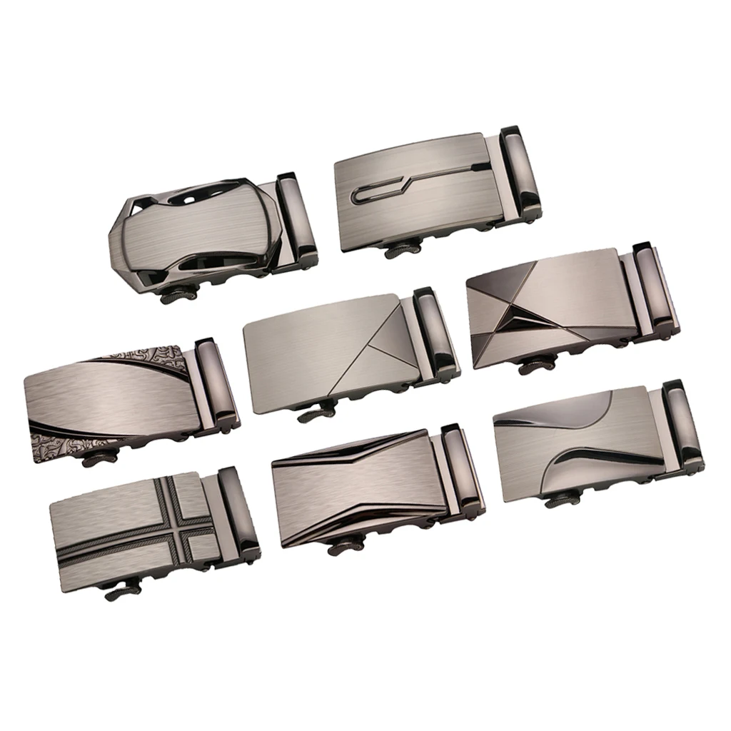 Business Men's Automatic Slide Belt Buckle Replacement Metal Ratchet Belt Buckle Fits 35 mm/1.38 inch wide belts