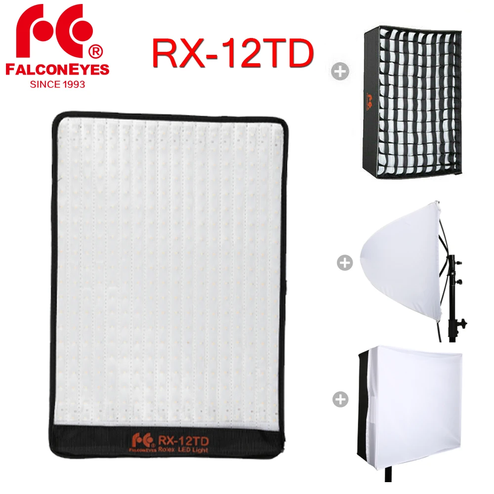 US $295.00 Falcon Eyes RX12TD Photography Portable 50W BiColor Waterproof Flexible LED Light With Softbox For Camera