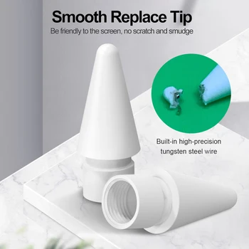 

Tip Case Nib Protective Cover Skin 2pcs Stylus Touch Pen Tips High Sensitive Replace Spare Nib for Apple Pencil