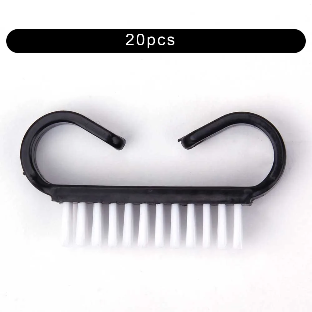 20pcs Solid Black Кисть для ногтей Маникюр Педикюр дизайн ногтей мягкая удаляемая пыль очистка пластиковые кисти для макияжа Ручка для очистки файлов небольшой угол очистки - Цвет: 20pcs Solid Black