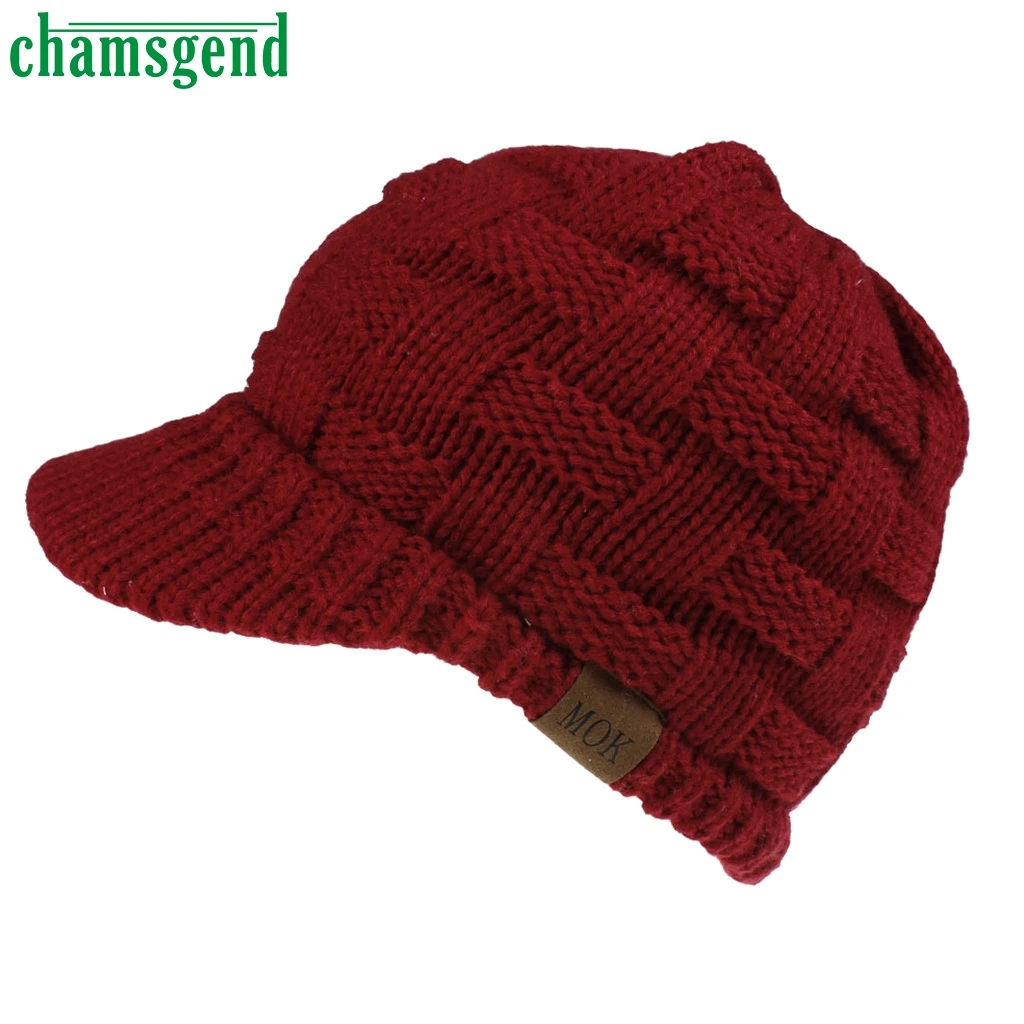 CHAMSGEND Новое поступление зимняя шапка для взрослых женщин мягкие теплые вязаные бейсболки повседневные уличные шапки толстые теплые шапки для женщин
