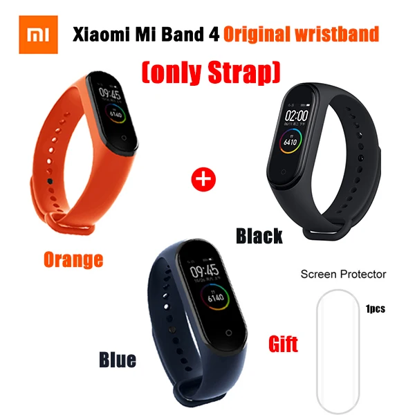 Only 3 Straps Xiaomi mi Band 4 Global смарт-браслет Xiao mi Band 4 фитнес-трекер мульти-циферблат 5ATM водонепроницаемый для плавания - Цвет: Only 3 Straps