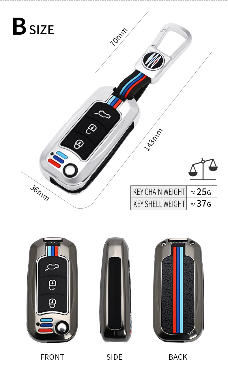 Custodia per chiave auto in lega di zinco Shell Fob per GAC Trumpchi GSG A3 GA3S GA5 GA6 GS4 GS8 portachiavi con protezione chiave accessori per anello - H3cdf95ad7b454599bd97ee21e3780b0bf