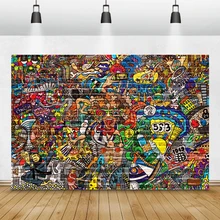 

Laeacco Graffiti Brick Wall Grunge Portrait Photography Backdrops Photographic Backgrounds Vinyl Photophone Birthday Photocall