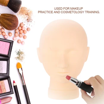 

Professional Makeup Practice Mannequin Head Flat Eye Facial Eyelash Extension Makeup Silicone Cosmetology Practice Training Tool