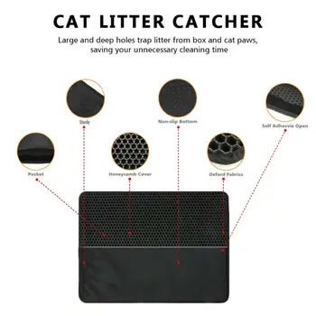 Foldable Waterproof Cat Dog Litter Trapping Sleep Bed Mat Double Layer Honeycomb Design Tray Trap