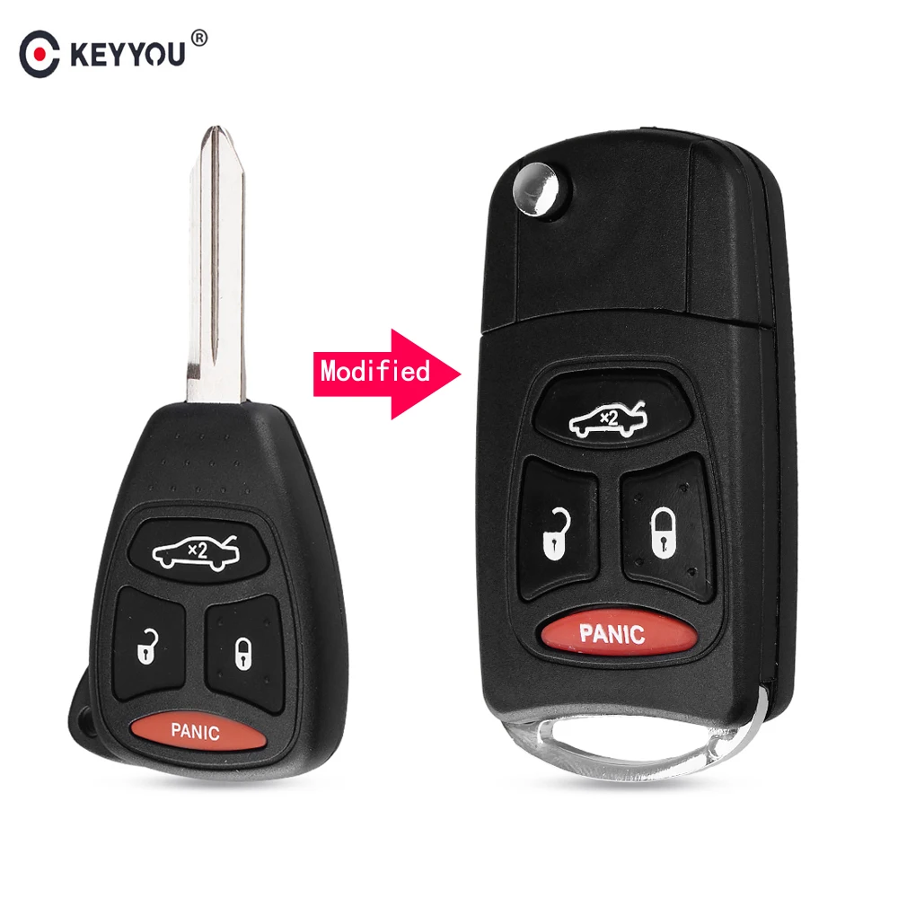 KEYYOU откидной Чехол для пульта дистанционного управления чехол Chrysler Aspen 300 Dodge Jeep