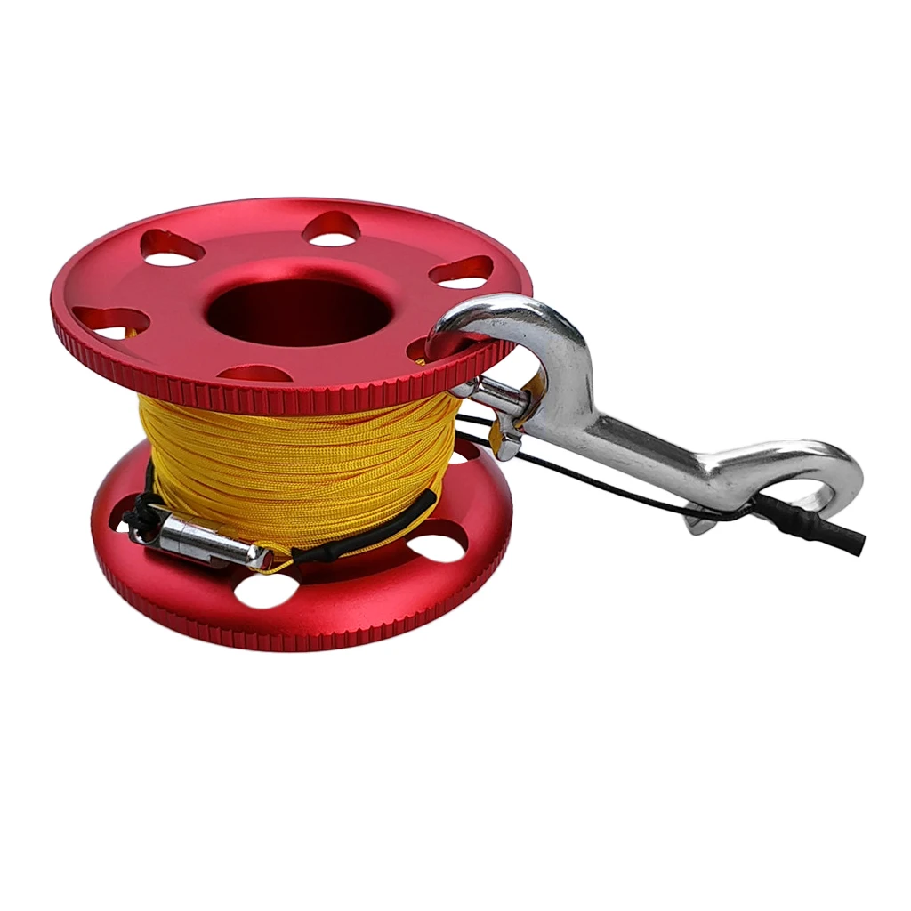 Алюминиевый сплав Дайвинг Finger Spool катушка для контроля уровня сахара в крови с 50 м/с возможностью погружения на глубину до 30 м/20 м линия, Болтовая защёлка для водные виды спорта Дайвинг палец шпуля