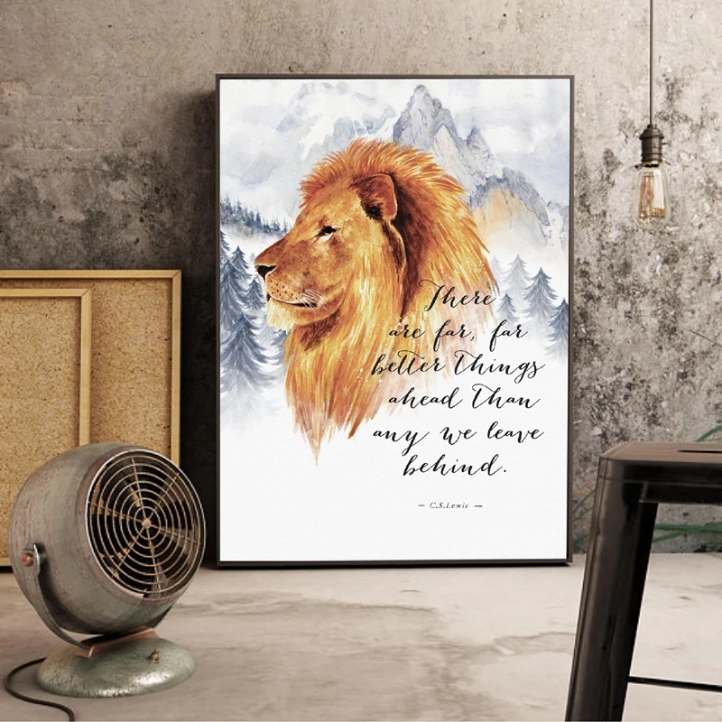 Aslan Quote, Narnia Art Print, C.S. Lewis Printable Quote Poster ~ There  are Far, Far Better Things