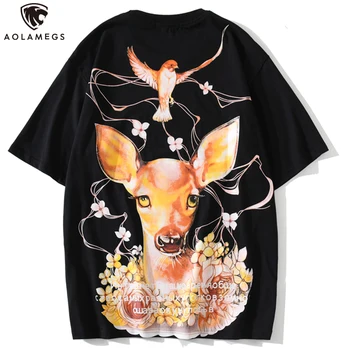 

Aolamegs T Shirt Men Chinese Wonderland Animals 3D Printed Men's Tee Shirts Summer O-Neck Harajuku High Street Lovers Streetwear