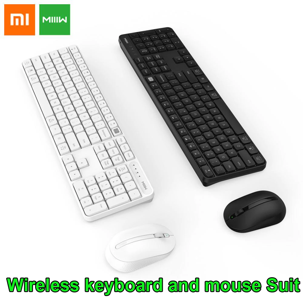 

100% Xiaomi MIIIW RF 2.4GHz Wireless Office Keyboard Mouse Set 104 Keys For Windows PC Mac Compatible Portable USB Keyboard
