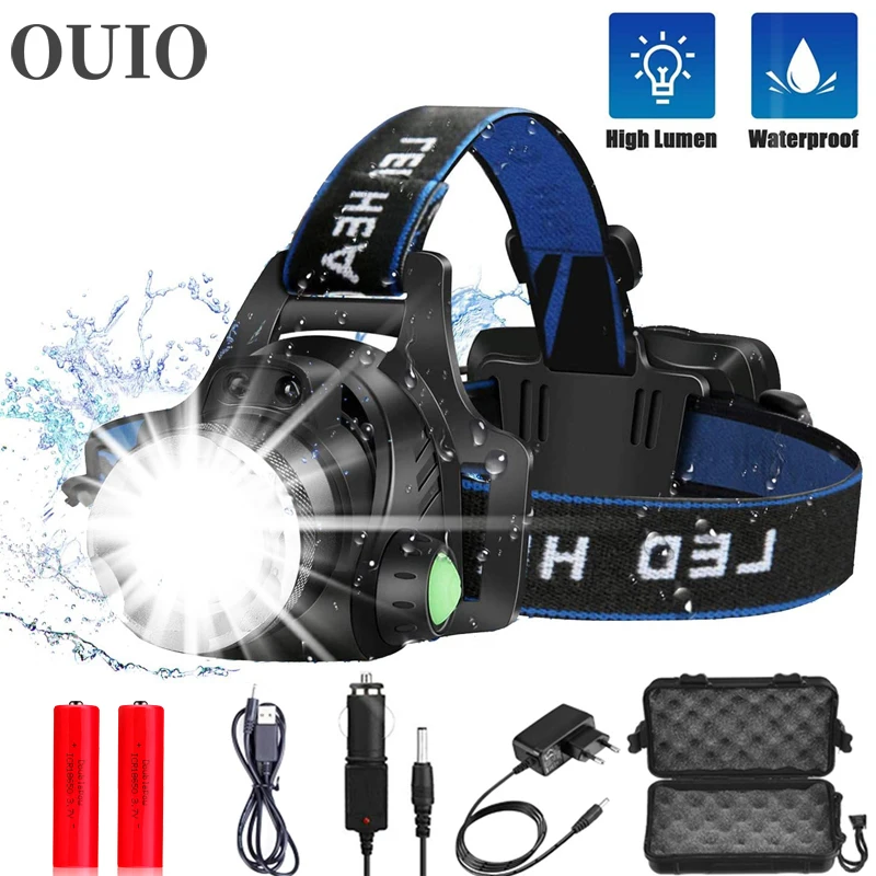 

15000LM LED Headlamp L2/T6 Waterproof Headlight Torch Flashlight Headlight by 18650 Battery for Fishing Hunting