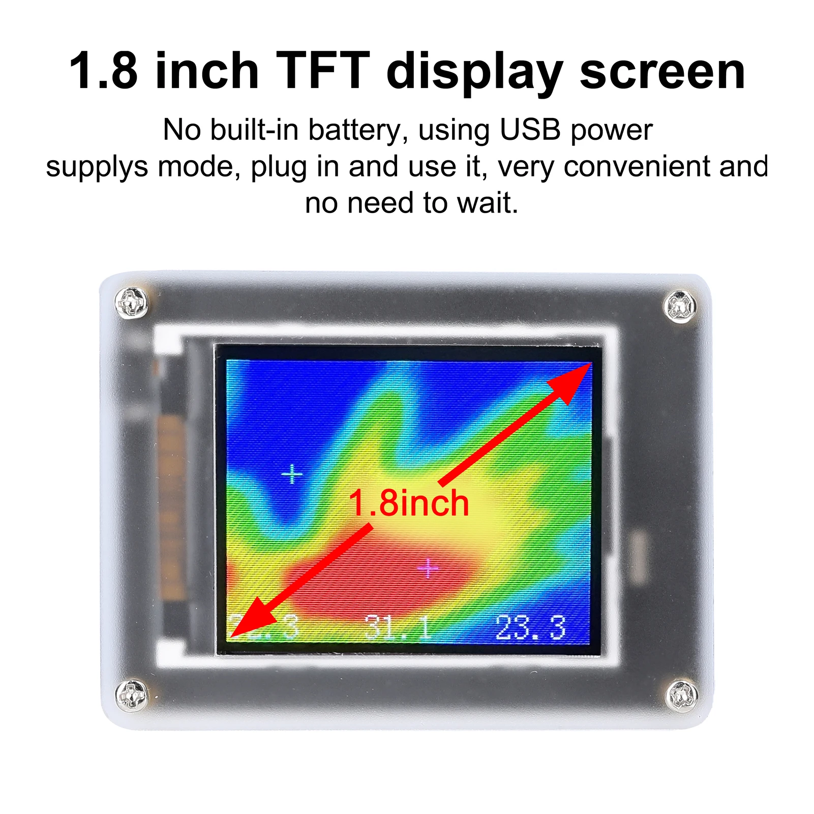 MLX90640 USB Power Supplys 1.8Inch TFT Display Infrared Temperature Sensors Thermal Imager Multipurpose Detection Tool |