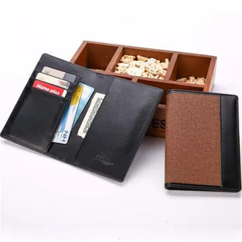 

Men's Wallet Solid Color Casual multi-function Passport Bag Leather multi-card Bit Credit Card Passport Short men's Card Bag