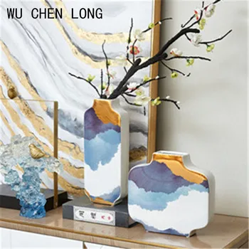 

WU CHEN LONG Ceramic Vase Modern National Style Living Room Flower Arrangement Sculpture Wine Cabinet Creative Home Decor A2276