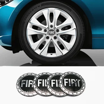 

4Pcs Car Accessories Aluminum Car Emblem Wheel Center Hub Stickers For Fiat Viaggio Abarth Punto 124 125 500 Car Styling Badge