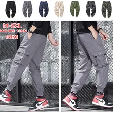 Мужские брюки-карго с множеством карманов, хлопковые камуфляжные брюки, тактические Спортивные штаны для бега, спортивные штаны для подростков, 7XL, 8XL, мужские брюки