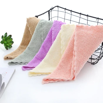 

25x25cm 2pcs Superfine Fiber Cartoon Melange Child towel Hand Towel pinafore Home Cleaning Face For Baby For Kids High Quality