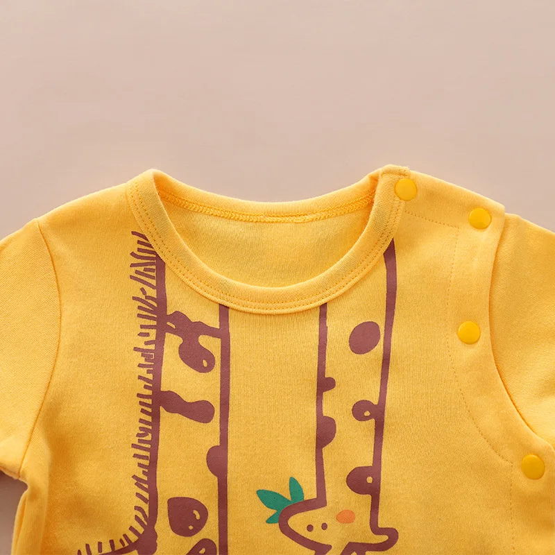 Комбинезон с принтом жирафа; одежда для маленьких мальчиков; комбинезоны для новорожденных из хлопка; Комбинезоны для младенцев; пижамы; костюм на год; Одежда для новорожденных