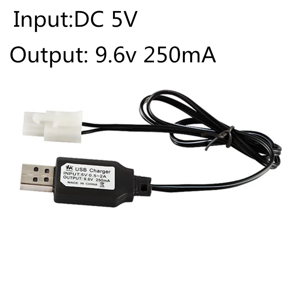 9.6V 250mA USB Charger Cable KET 2P Plug for Ni-Cd Ni-MH AA Battery Pack 