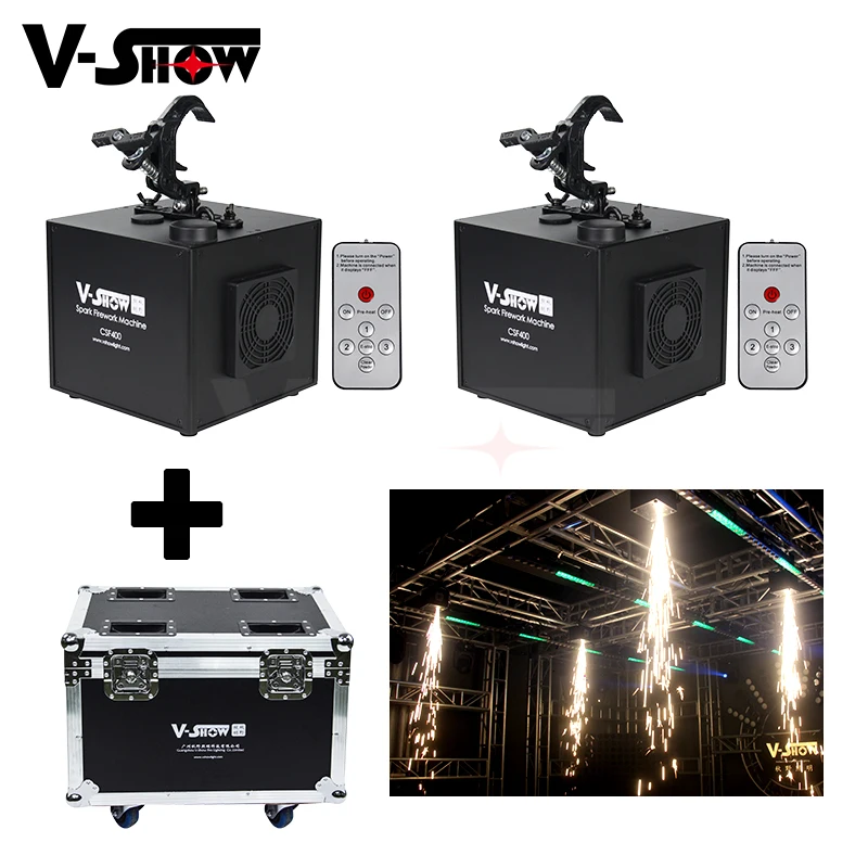 

2pcs With Flightcase 400w Fall Spark Firework Machine For Wedding Dmx Remote Control Ceiling Fountain Sparkular Machine