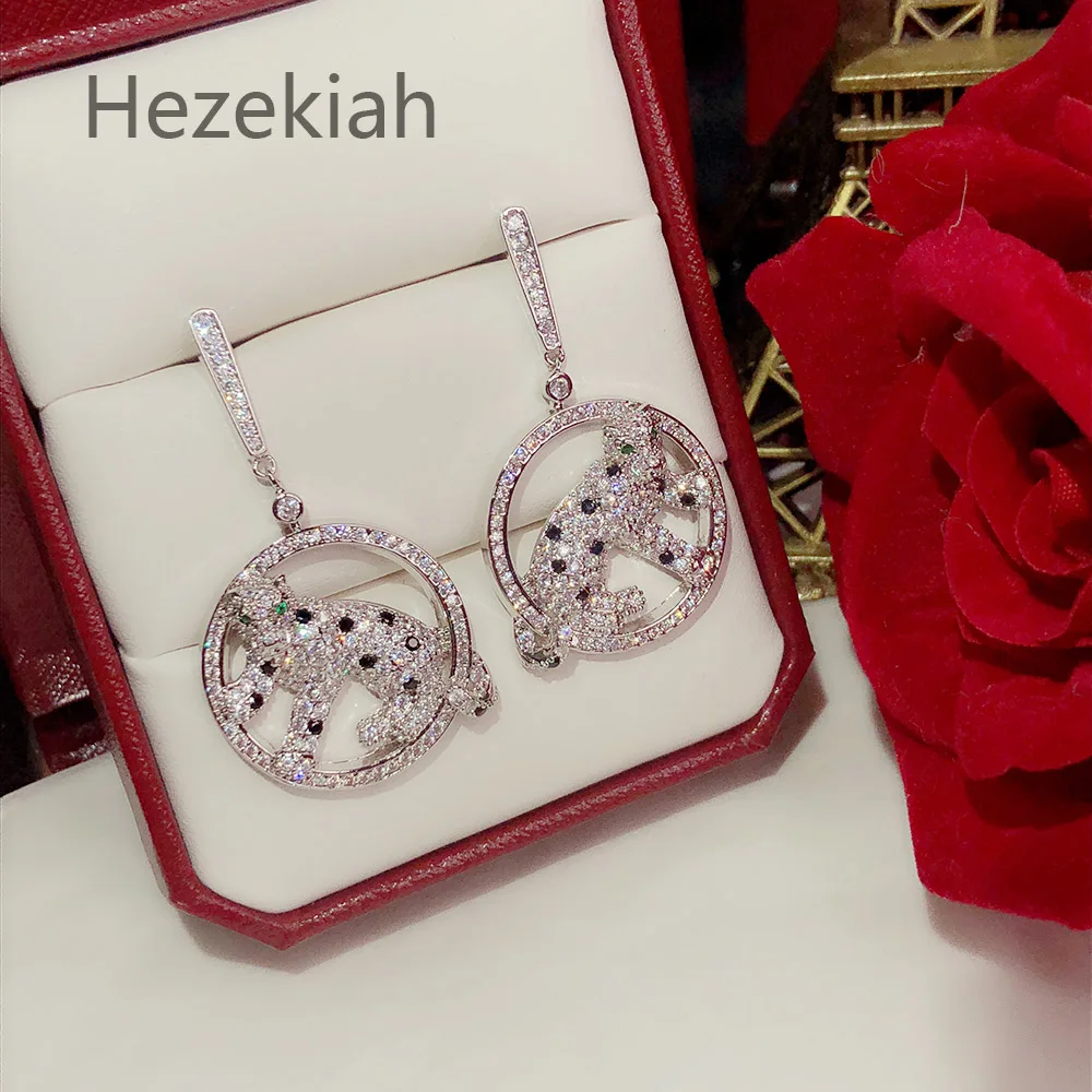 Hezekiah игольчатые леопардовые круглые серьги роскошные высококачественные