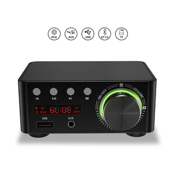 

TPA3116 Class D bluetooth 5.0 HIFI 2x50W Stereo Amplifier Support USB TF Card RCA AUX USB Stick