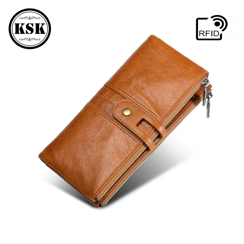 

Men Wallet Genuine Leather Bag Wallet Male Purse Vintage Luxury Style Purse 2019 High Quality Fashion Men Leather Wallets KSK