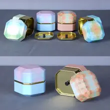 Mini Tin Loose Tea Coffee Candy Storage Box Diamond Shape Metal Case Wedding