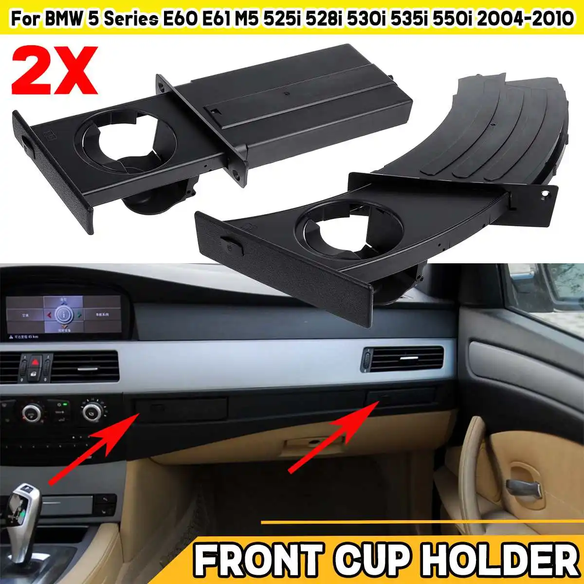 Details about   For 2009-2010 BMW 535i xDrive Cup Holder Right 73189BJ Cup Holder
