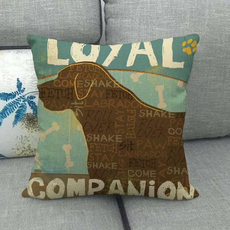 3 45cm*45cm dog on boat animals design linen/cotton throw pillow covers couch cushion cover home decor pillow - Цвет: 3