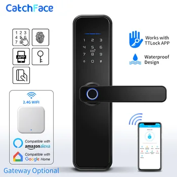 

Brazil Warehouse WIFI App Electronic Door Lock Biometric Fingerprint Door Lock RFID Bluetooth smart Digital Keyless Lock TTlock