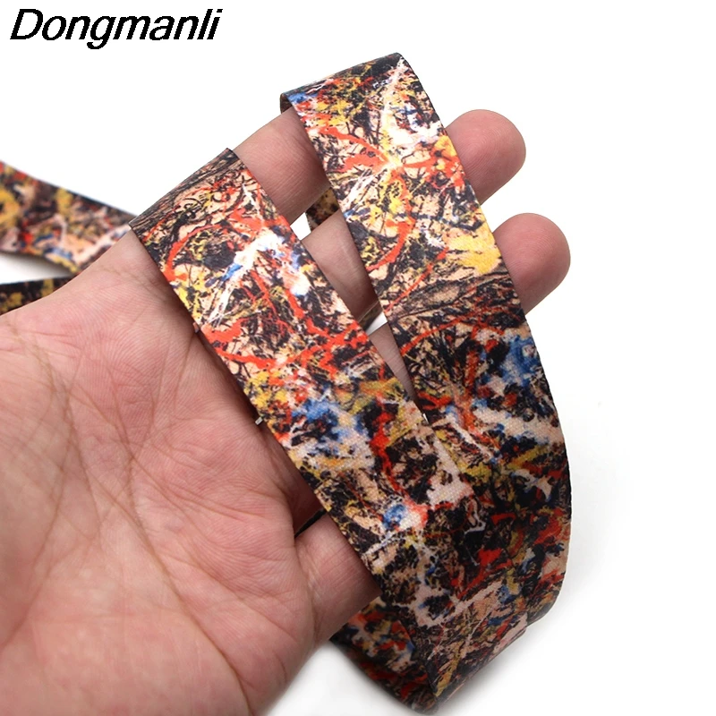 PC97 20 шт./лот Jackson Pollock ремешки для ключей ID карты Пропуск Тренажерный зал мобильный телефон USB держатель Бейджа
