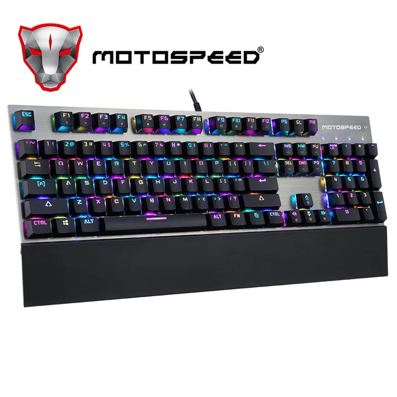 Motospeed CK108 RGB синий переключатель Механическая русская клавиатура игровая Проводная светодиодный подсветка с подсветкой для настольного ПК геймера