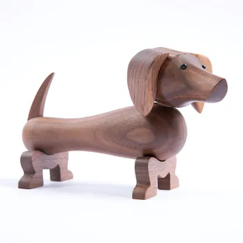 

Wholesale Figurines For Interior Sausage Dogs Wooden Puppies Home Car Accessories Birthday Gifts German Dachshund