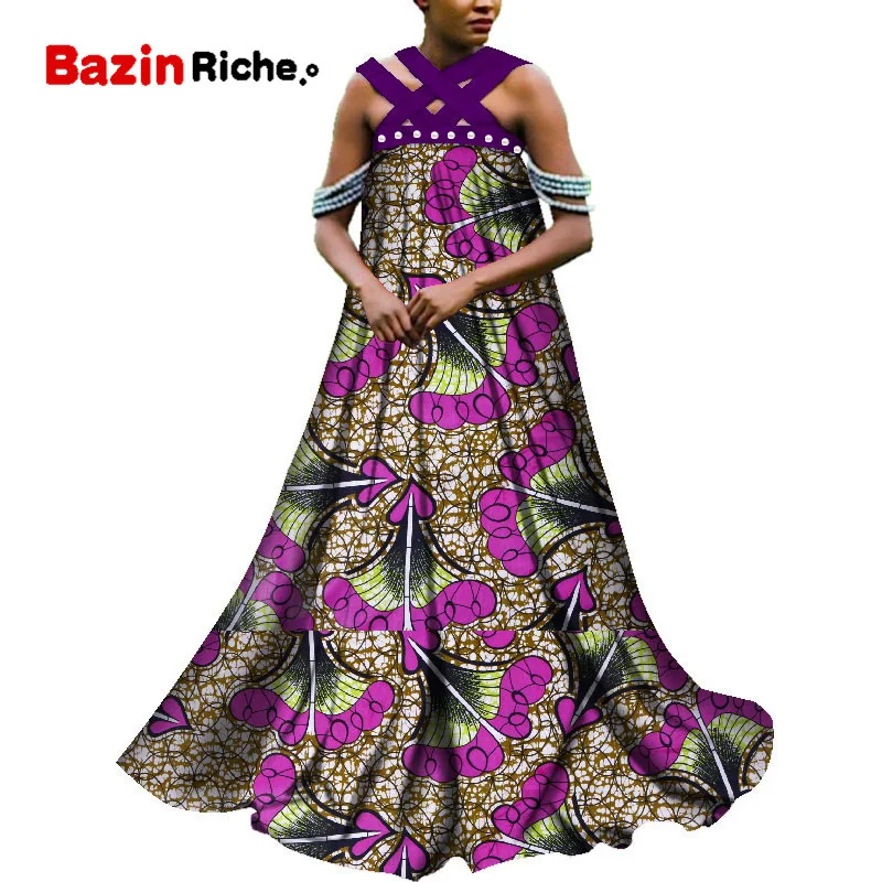 Африканские платья для женщин, модные Дашики, женские Bazin Riche, Длинные вечерние платья с принтом, традиционная одежда больших размеров, WY3651 - Цвет: 11