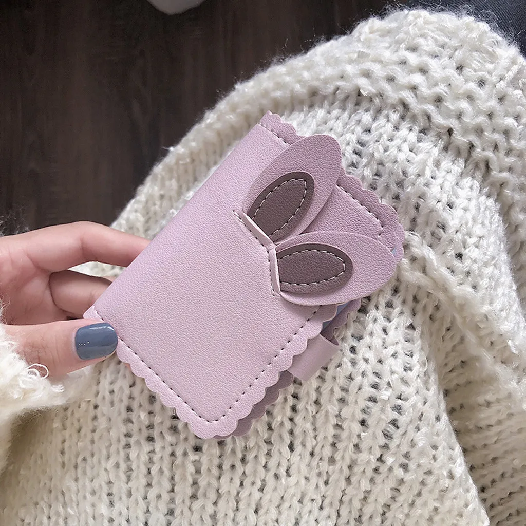 Женский модный кошелек, мульти-карта, для отдыха, держатель, клатч, сумка, милые животные, уши кролика, на застежке, держатель для карт посылка, кошелек женский