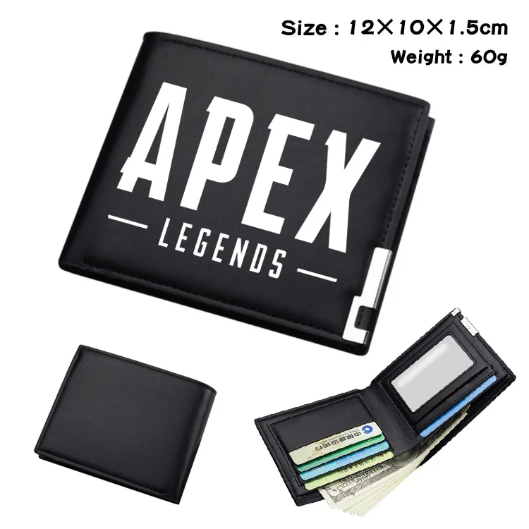 B Игра Apex legends PU кошелек Двойные Короткие фото держатель для карт слоистая кожа черный подростковый мужской студенческий Косплей Кошельки подарок - Цвет: B