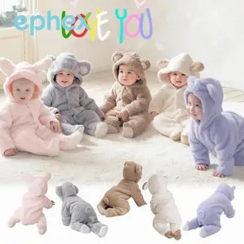 

Ephex Fashion Unisex Winter Hooded Infant Jumpsuit Cute Bear Baby Infant Romper Cotton Party Warmth