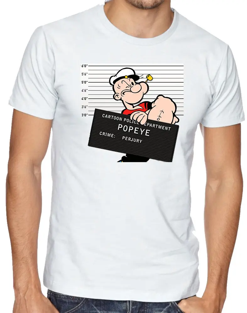 Popeye моряк мультипликационный персонаж Mugshot смешная Мужская и женская футболка