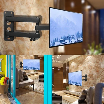 

17-55 Inch Lcd Television Computer Monitor Universal Rack Telescopic Rotating 180 Degree Display Bracket Swing Rack Wall Mount