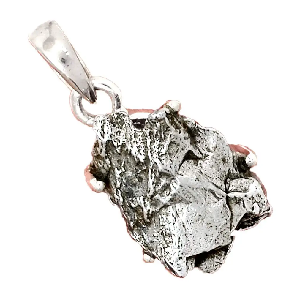 

Genuine METEORITE CAMPO DEL CIELO Pendant 925 Sterling Silver, 26.6 mm, AP6439