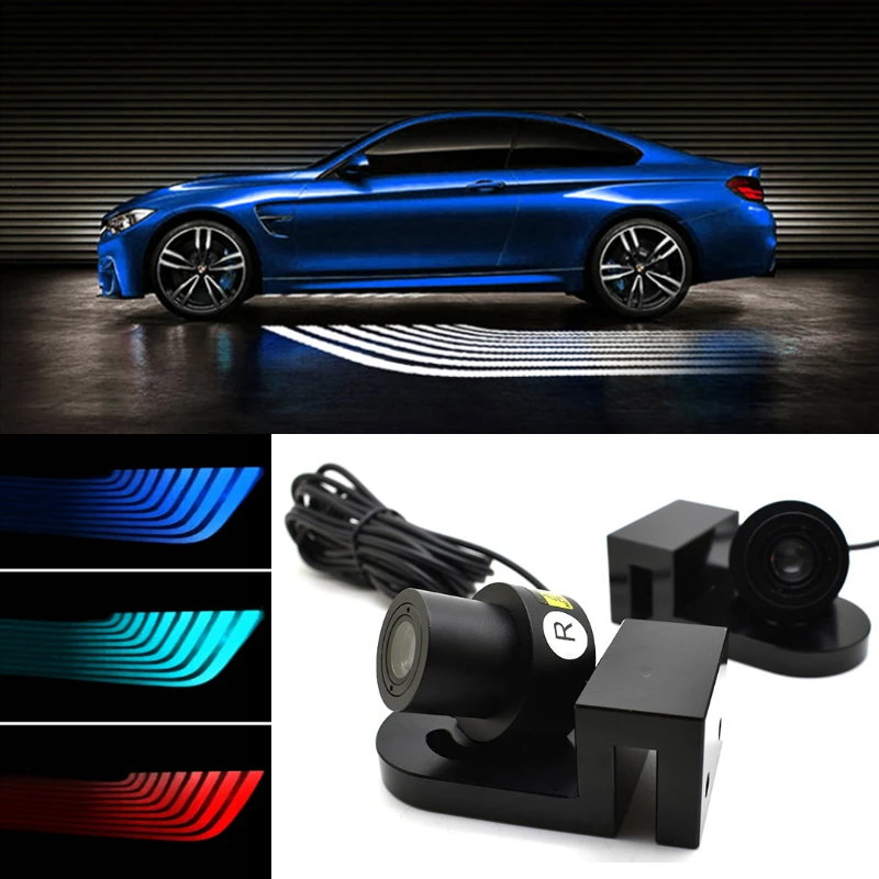 1 пара светодиодных автомобильных приветственных огней крыльев дверная лампа