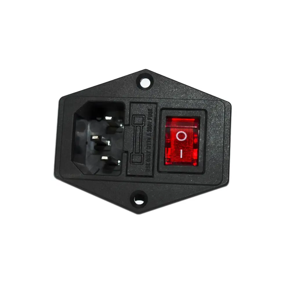 SIMAX3D 15A 250 В Выключатель питания AC 3pin AC Розетка питания с красным тройным кулисный переключатель штатив ножки из меди с предохранителем для 3d печати